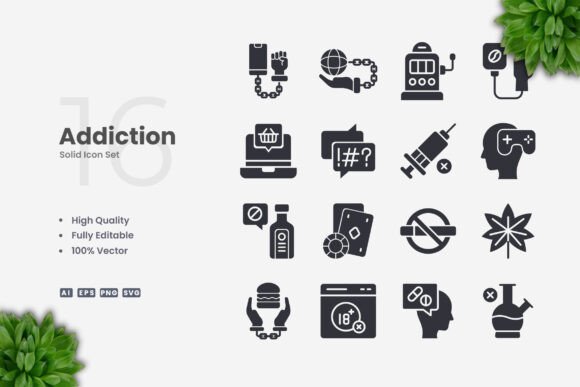 Addiction Solid Icons: A Versatile Resource for Modern Designers