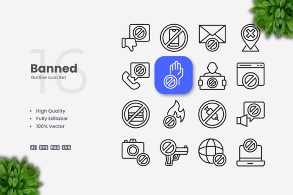 Banned Icons: Simple, Clean, and Versatile
