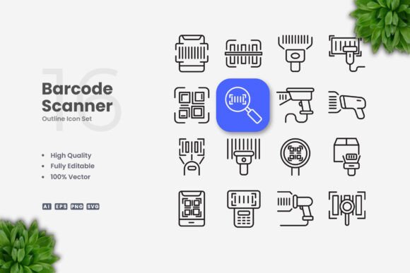 Barcode Scanner Icons: A Simple and Clean Design for Every Project