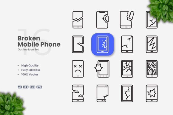 Broken Mobile Phone Icons