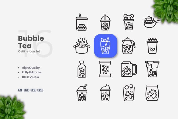 Bubble Tea Icons for Modern Design