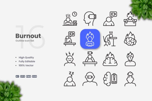 Burnout Icons: Modern, Minimalist Design for Every Project