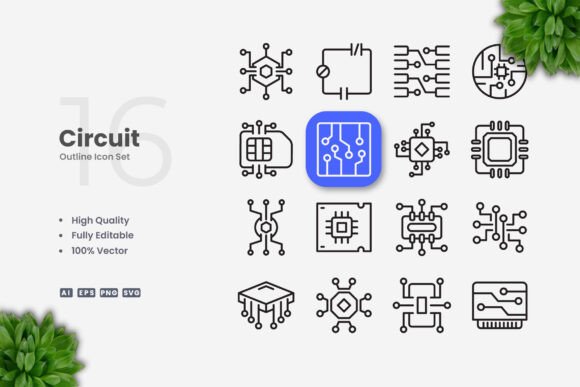 Circuit Icons: Simple and Clean Design for Every Project