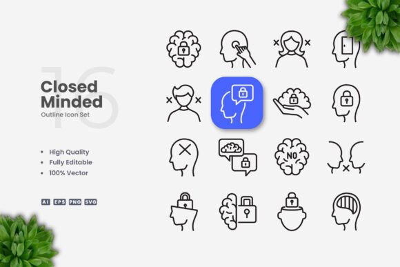 Closed Minded Icons: Simple and Clean Design