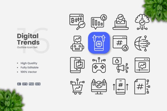 Digital Trends Outline Icons: A Versatile Tool for Modern Design Workflows