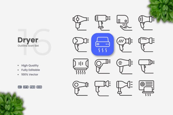 Dryer Icons: Simple, Clean, and Versatile