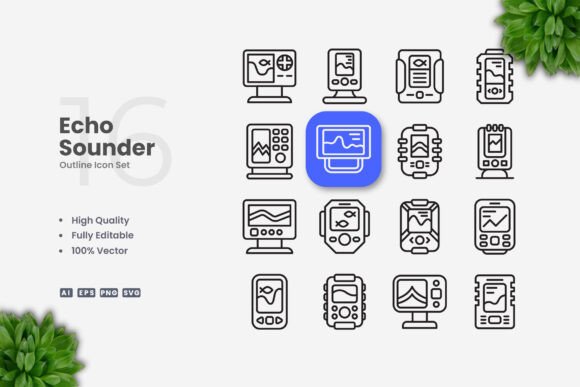Echo Sounder Icons: Simple, Clean, and Versatile