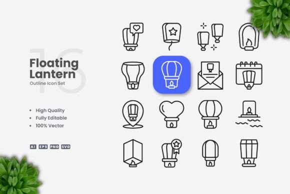 Floating Lantern Icons: A Versatile Design Solution for Modern Creators