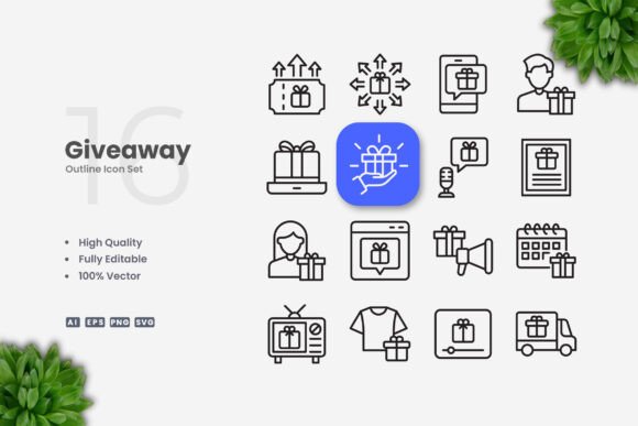 Giveaway Icons: Simple and Clean Design