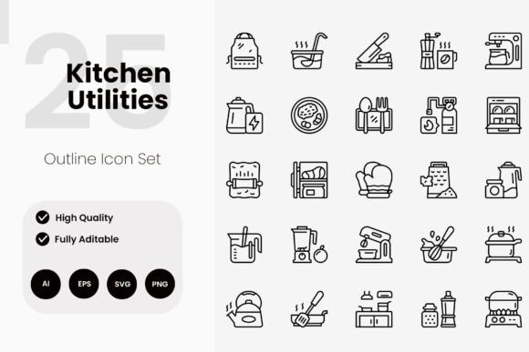 Kitchen Utilities Icon Pack: A Comprehensive Guide to Enhancing Design Workflows