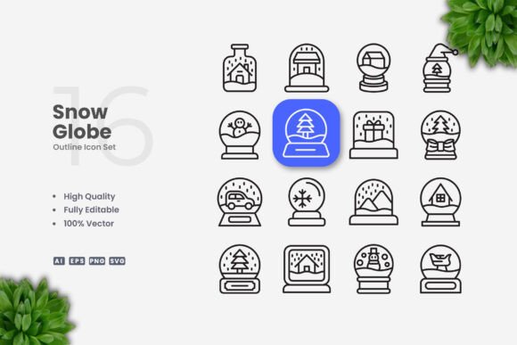 Snow Globe Icons: Simple, Clean, and Versatile