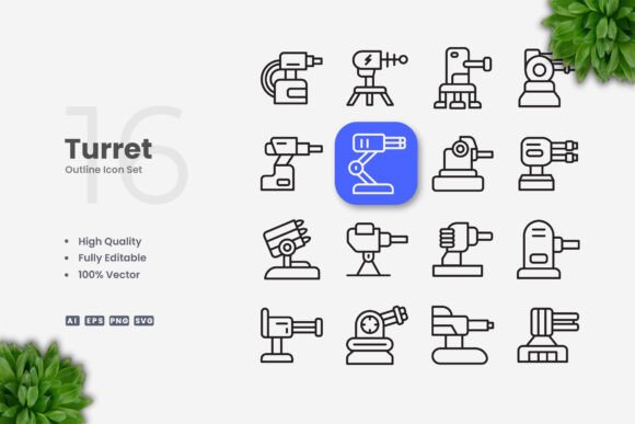 Turret Icons: A Versatile and Professional Design Solution